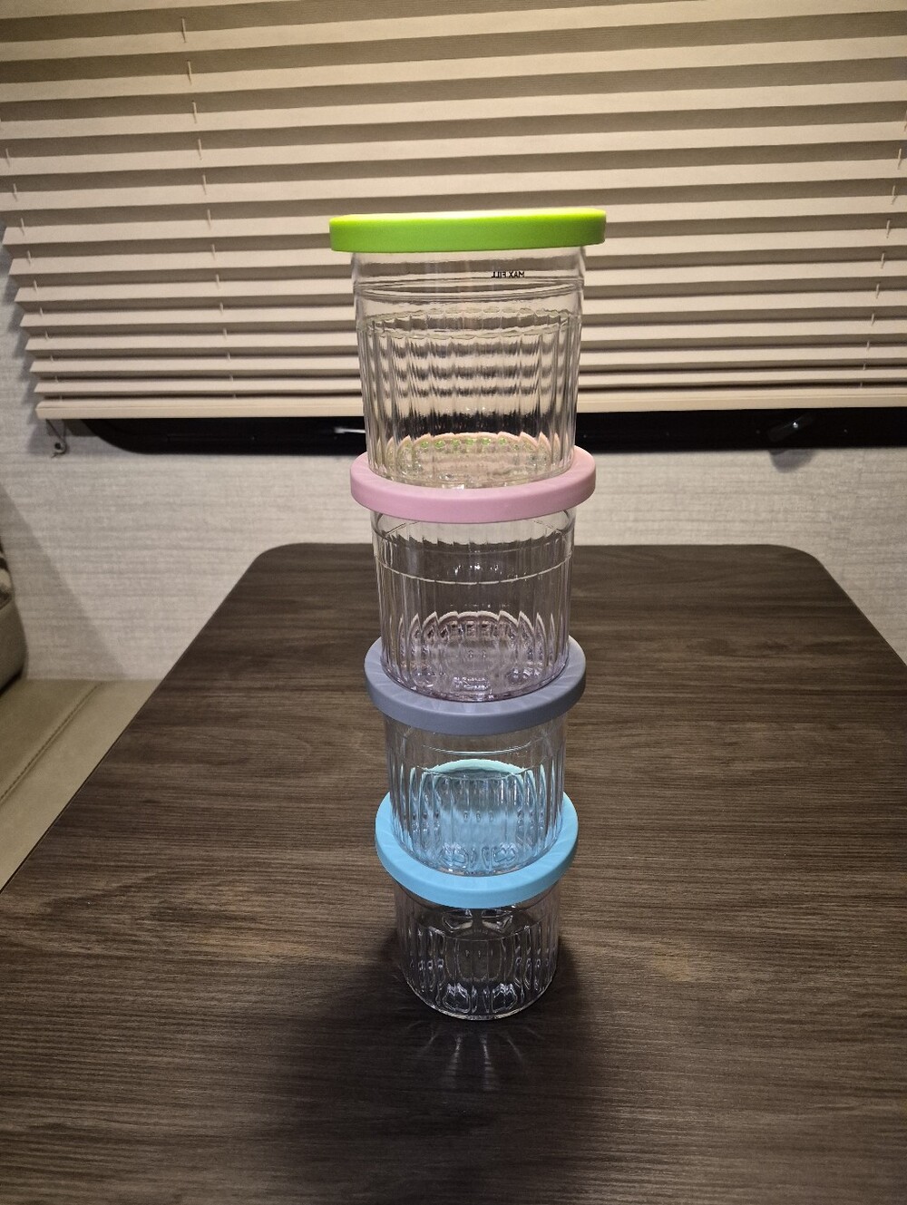 Storage Jars with Pastel Lids - Set of 4